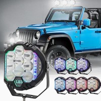 Phare de travail LED rond de 5 pouces 50W RGB DRL, phare de conduite, lampe auxiliaire pour camion, SUV, 4x4