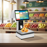 Terminal de Punto de Venta con Pantalla Táctil Dual de 15.6 Pulgadas, Caja Registradora Electrónica, Báscula de Pesaje, Software, Sistemas POS Todo en Uno