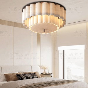 Plafonnier de style vintage couleur crème, design minimaliste pour salon, chambre à coucher, lampes à économie d'énergie montées en surface - Product Image 5