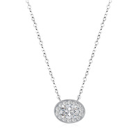 Collier tendance pour femme NOVA 1 carat en moissanite, argent sterling 925, pendentif ovale serti de griffes, chaîne en câble, plaqué rhodium