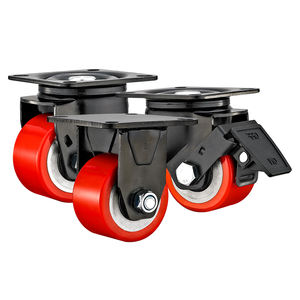 2 "2,5" 3 "industrielle kleine Nylon rollen Hochleistungs-PU-Rad rollen aus Gusseisen mit niedrigem Profil - Product Image 2