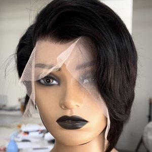 Perruques Courtes Pixie Cut en <span class=keywords><strong>Cheveux</strong></span> Naturels, Bob Brésiliens Lace Front pour Femmes Âgées et Jeunes Filles - Product Image 5