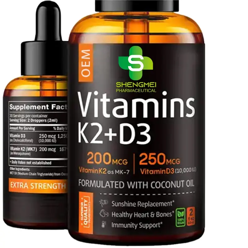 China gute qualität vitamin d3+k2 tropfen ergänzend lebensmittel vitamin d3 k2 oral flüssigkeit