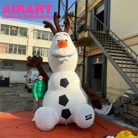 Modèle Olaf de bonhomme de neige de personnage de dessin animé gonflable en peluche, mascotte gonflable personnalisée de cerf de Noël pour l'affichage professionnel