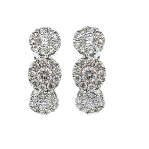 Boucles d'oreilles clous vintage en or blanc massif 18 carats avec diamants véritables, design tendance et de haute qualité, vente en gros directe d'usine chinoise - Product Image 1
