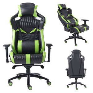 Sedia da Ufficio Ergonomica in Pelle di Grandi Dimensioni per Computer e Gaming, Colore <span class=keywords><strong>Verde</strong></span> - Product Image 1