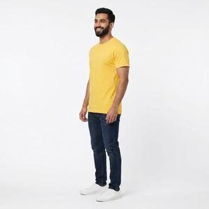 T-shirt épais en Spandex/Polyester 165 g/m² Texture douce Col rond Manches courtes Design tubulaire Fil fin sur le devant Homme - Product Image 1