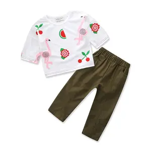 DL10 Peuter Zomer Baby Meisjes Cartoon Kleding Set Kinderen Pak Boutique Outfits Kits Voor Kids Kleding Thuis Leisure Sets