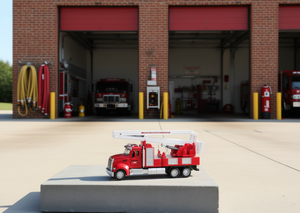 Camión de Bomberos de Aleación, Modelo Fundido a Presión, Vehículo de Juguete, Rescate de Emergencia, Réplica a Escala Roja, Coleccionable - Product Image 2