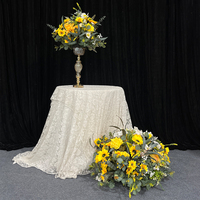 Fine Offre Spéciale mariage fleurs jaunes arc de fleur de tournesol artificiel pour arc de mariage toile de fond décoration de mariage