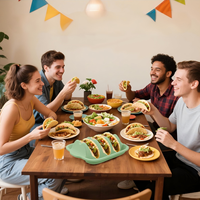 Plateau à tacos en silicone de qualité alimentaire, support pour rouleaux de maïs et crêpes, réutilisable, grande capacité, compartiments, sans BPA, compatible micro-ondes, écologique