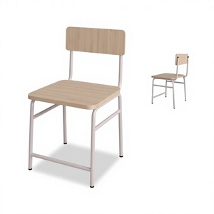 เก้าอี้เรียนไม้สำหรับนักเรียน โครงเหล็ก มีพนักพิง - Product Image 1
