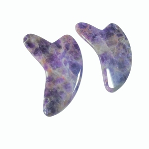 Wholesale Amethyst nature stone Gua Sha Scraping Board Heart-Shaped Facial Massager For Body Care Skin Lifting - Product Image 5