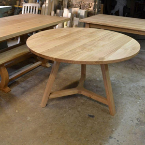 Modern <b>Round</b> <b>Wood</b> Coffee <b>Table</b> Scandinavian Style Handmade Living Room Furniture <b>Solid</b> <b>Wood</b> Top and Frame - Product Image 3