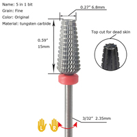 Medium coase 2XC 3XC manucure coupe droite acrylique enlever carbure 5 en 1 foret à ongles