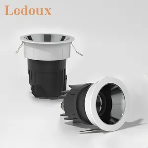 Ledoux design contemporâneo anti-reflexo reembutido, ajustável, centro de alumínio, lâmpada para baixo, 10 20 30 40 w, luz de led