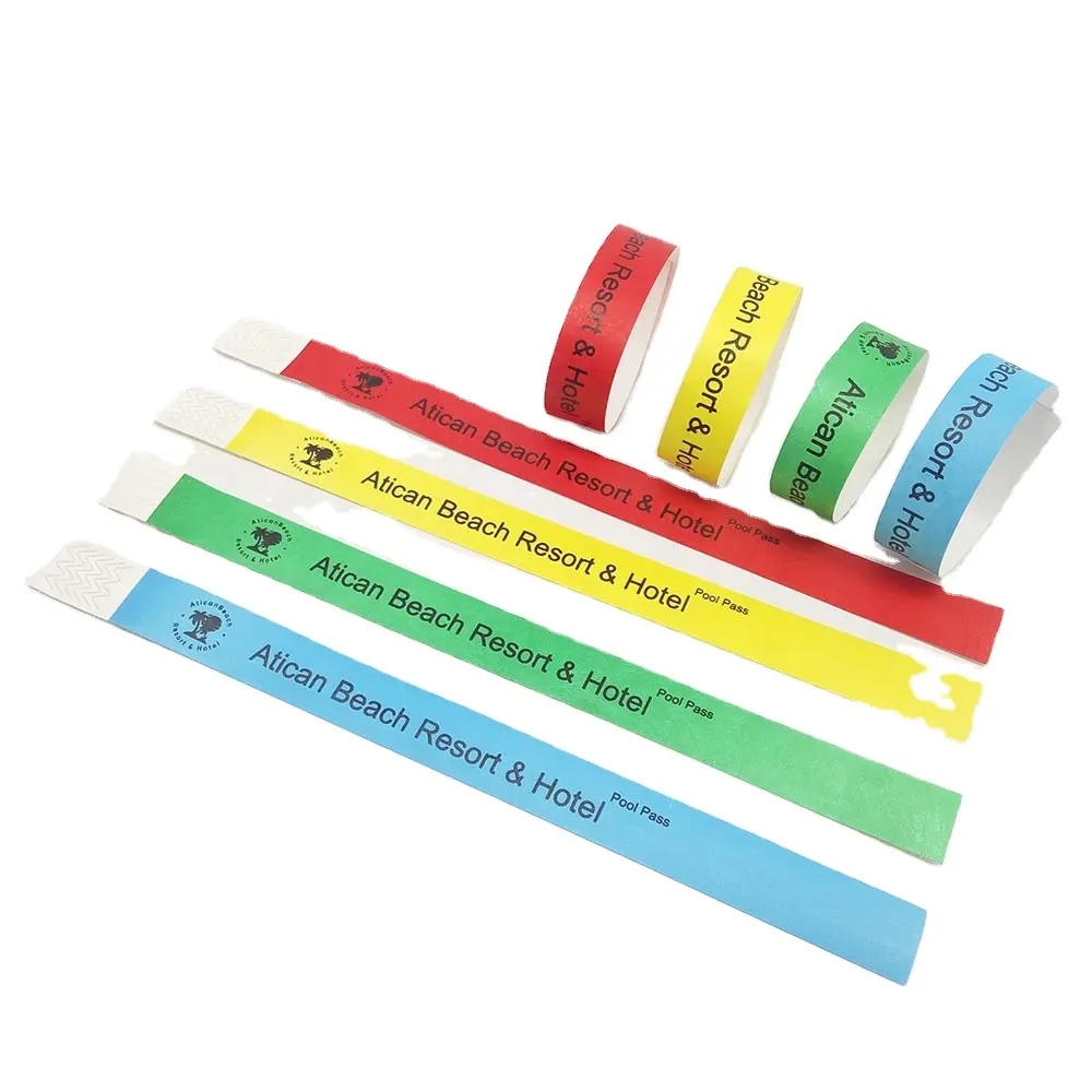 Großhandel Custom bunte Festival Papier Handgelenk band Günstige Park Event Tickets VIP Tyvek Armband