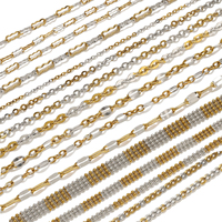 Nouvelles chaînes en acier inoxydable multi-styles, couleurs mélangées, simples et basiques, pour la création de colliers, bracelets et accessoires de bijoux, vente en gros
