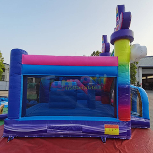 Château gonflable licorne commercial pour enfants avec toboggan intégré – Vente en gros - Product Image 4