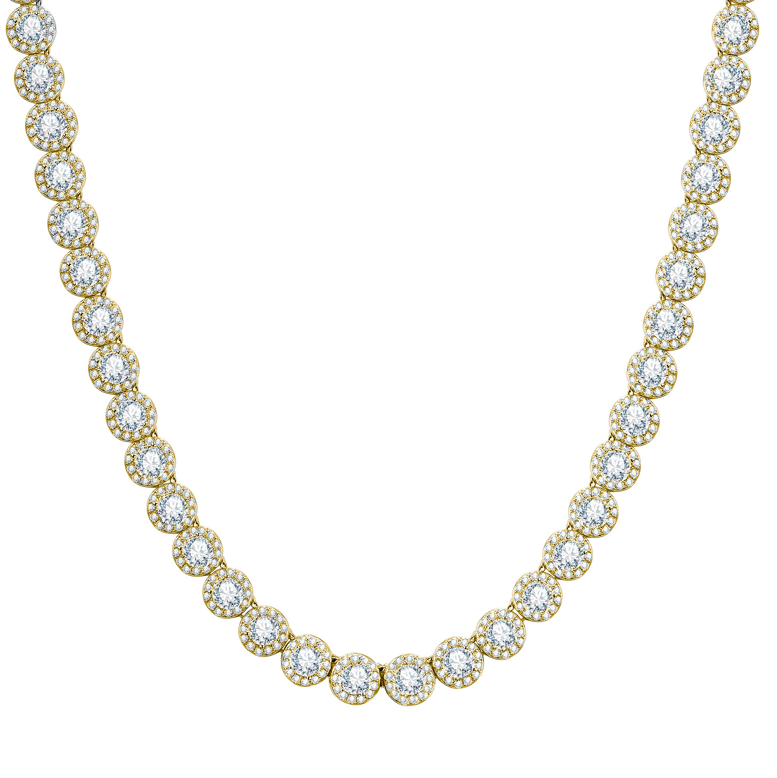 7mm GRA Moissanite  Necklaces-Gold