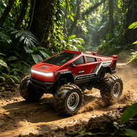 Mini camion RC 1:64 Rock Crawler RWD avec carrosserie en alliage, contrôle par application mobile 2.4G, éclairage LED, 3 vitesses, portée 30M, charge Type C