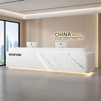 Comptoir de réception moderne pour entreprise et hôtel, comptoir de service, comptoir de caisse avec finition peinte
