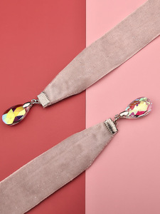 Accessori per Danza del Ventre Orientale, Cintura con Strass AB Argento e Fiori di Prugna, Frange per Ballerine del Ventre Adulte - Product Image 5