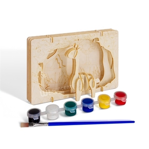 Puzzle 3D en bois pour enfants, design original <span class=keywords><strong>Wincent</strong></span>, thème animalier, style théâtre en papier, mini-puzzle, cadeau pour enfants - Product Image 2