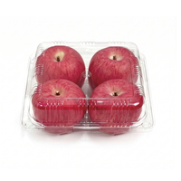 Boîte d'emballage en RPET recyclable avec couvercle à charnière ventilé transparent de qualité alimentaire pour les pommes et les pêches