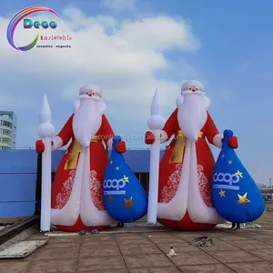 giant inflatable cartoon christmas santa claus, outdoor christmas santa claus decorative inflatable OEM