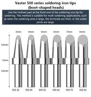 Kit de 3 pointes de fer à souder Vaster Série 500, comprenant des pointes coniques de type couteau 500-SK/K/C, sans plomb, pour les amateurs de bricolage