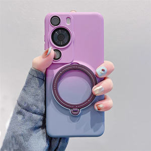 Étui de support magnétique dégradé de luxe pour <span class=keywords><strong>Huawei</strong></span> Pura 70Ultra P60Pro P30 P40 P50 Mate 60 Pro Film de protection d'objectif Capa en silicone - Product Image 1