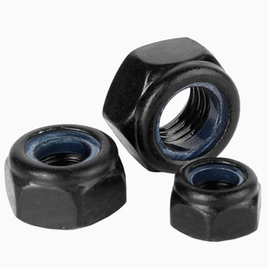 Cao cấp màu đen tráng thép không gỉ 304 Nylon khóa Hex hạt điện di chống nới lỏng <span class=keywords><strong>nylock</strong></span> hạt - Product Image 3