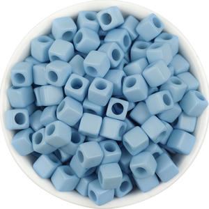 Popular Design 100/bag <b>Acrylic</b> Solid Color Square Large Hole <b>Bead</b> Gasket DIY Jewelry Accessories - Product Image 3