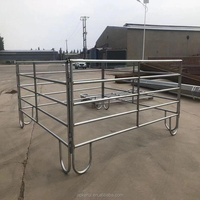 Panneaux de clôture robustes galvanisés pour bétail, 6 barres, tubes ronds galvanisés à chaud, pour fermes, ranchs et enclos, vente en gros