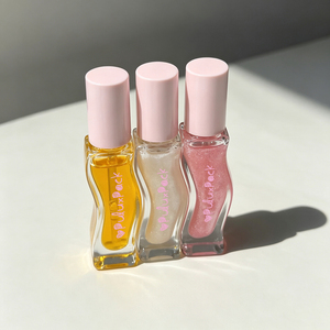 7ml Wave Shape <b>Pink</b> White Clear Glass Lip Gloss Tube Clear Empty Lip Oil Container for Liquid Eyeshadow Packaging - Product Image 3