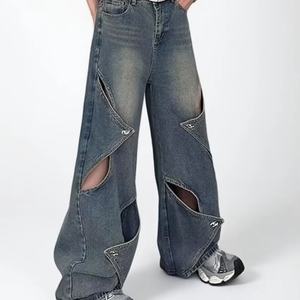 Pantalones Vaqueros Anchos Holgados con Estilo Desgastado y Rotos para Hombre, Estilo Y2K, Hip Hop, Pantalones de Mezclilla de Pierna Ancha, Moda Urbana 2025 - Product Image 2