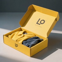 Cajas de Cartón Corrugado Reutilizables y Portátiles con Logotipo Personalizado, Laminación Mate, Grabado en Relieve, Embalaje Impreso para Ropa