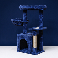 Arbre d'activités pour chat avec hamac en peluche, condo pour chat et poteaux à gratter en sisal
