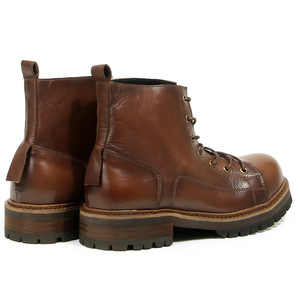 Men's Ankle <b>Work</b> <b>Boots</b> Brown Leather Anti-slip Thick Sole Retro Style Moto <b>Boots</b> G16-13 - Product Image 4