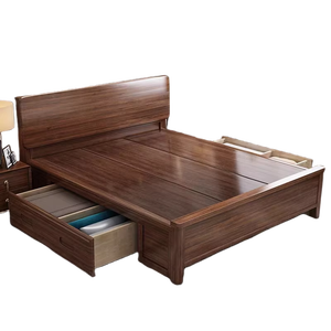 <span class=keywords><strong>Lit</strong></span> en bois massif de noyer scandinave 2026, 1,5 mètre, <span class=keywords><strong>lit</strong></span> <span class=keywords><strong>double</strong></span> simple, <span class=keywords><strong>lit</strong></span> enfant 1,2 mètre pour petit foyer, lits en bois simples pour la maison - Product Image 1