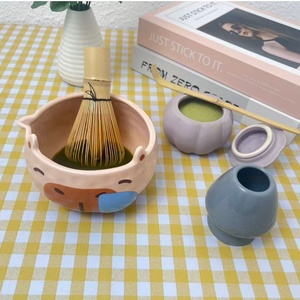 Factory OEM Handmade Ceramics Customized Japanese Matcha Set Matcha Ceramic Bowl <b>Stand</b> Whisk Holder - Product Image 3