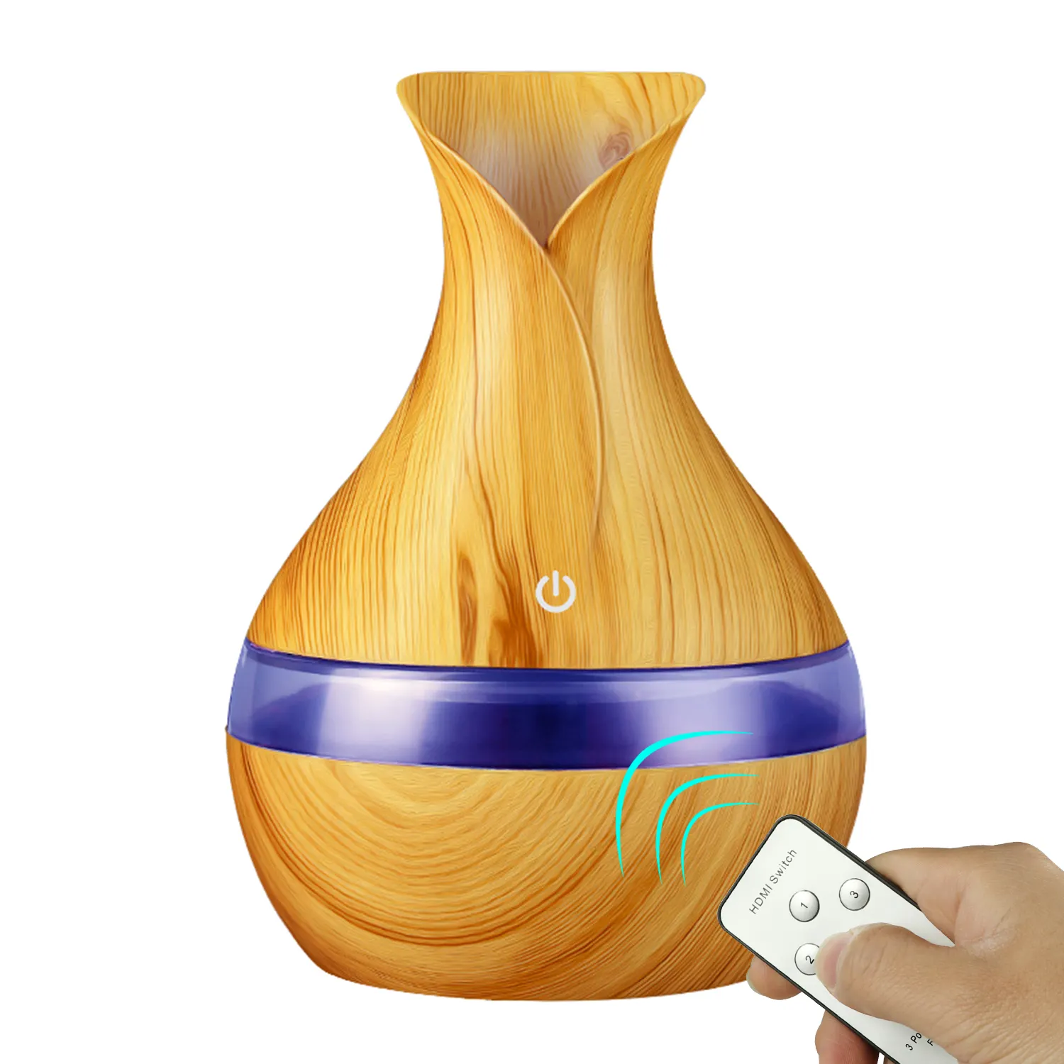 300ml USB humidifier remote control Mini diffuser vase electric Aroma Essential Oil mist for home Air Humidifier Wood Grain LED