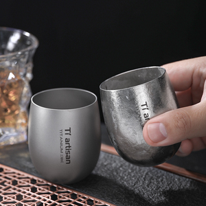 แก้วเบียร์ไทเทเนียม 130 มล. แก้วไทเทเนียมอเนกประสงค์สำหรับชา กาแฟ ใช้สำหรับกิจกรรมกลางแจ้ง ตั้งแคมป์ เดินป่า ปิกนิก ใช้ในบ้าน ผิวเคลือบแบบคริสตัลไลซ์ - Product Image 3