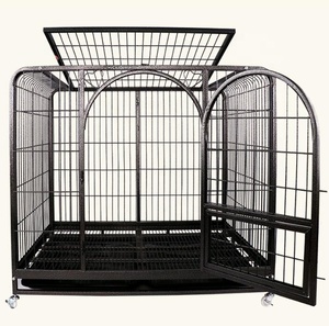 Chenil en acier inoxydable bon marché élevage cage noire avec roues - Product Image 3