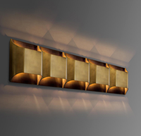 Lampu Dinding dekorasi seni kamar hotel Amerika lampu dinding dekoratif led marmer persegi panjang LED lampu dinding kuningan tempat lilin lampu dinding kreatif