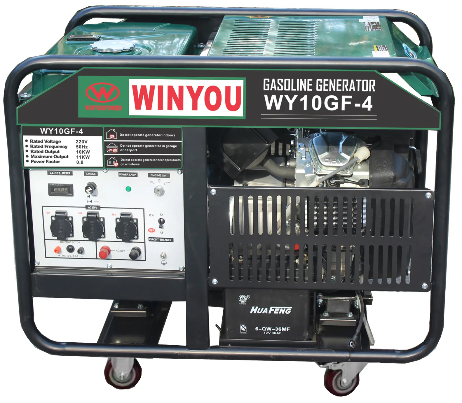 Winyou China 10KW2.5KWポータブル空冷式電気ポータブル家庭用ガソリン発電機