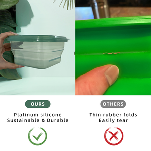 Contenedor de Alimentos Hermético de Silicona Platino Personalizable, Apilable de Tres Niveles, Plegable, Tipo Bento, con Tapa - Product Image 4