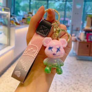 Llavero de oso creativo con cambio de color efecto cielo estrellado, exquisito, de moda, para parejas, para coche, para mujer, colgante para bolso estilo Ins, venta al por mayor - Product Image 6