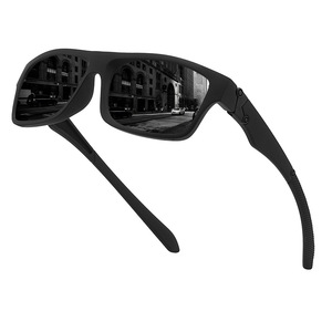 Gafas de Sol Polarizadas Unisex, Montura de PC, Lentes TAC, UV400, Gafas Deportivas para Ciclismo al Aire Libre, Negras - Product Image 1